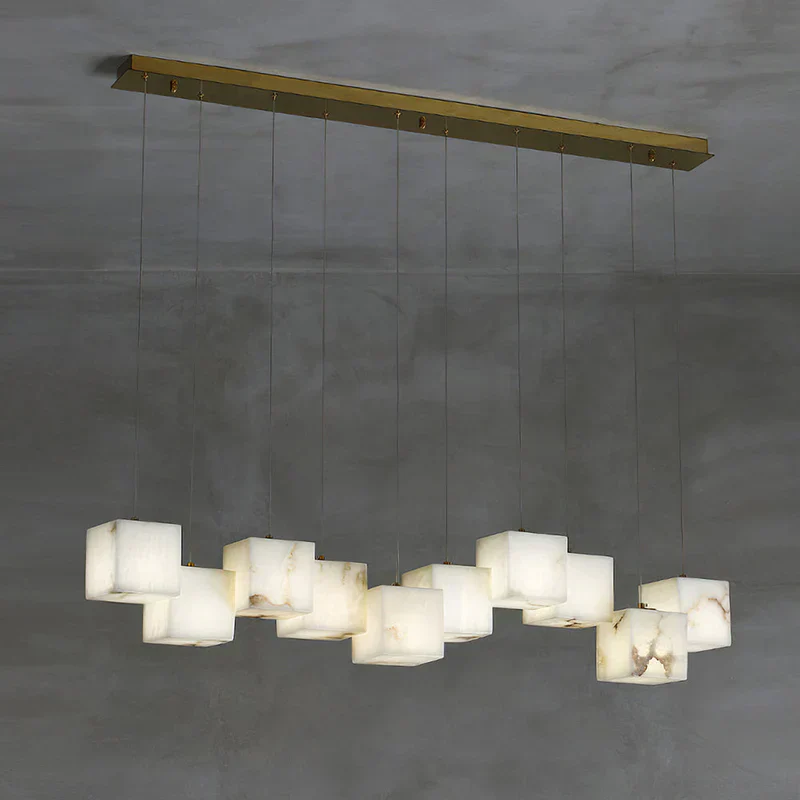 Alabaster Cubic Linear Chandelier - Image 8