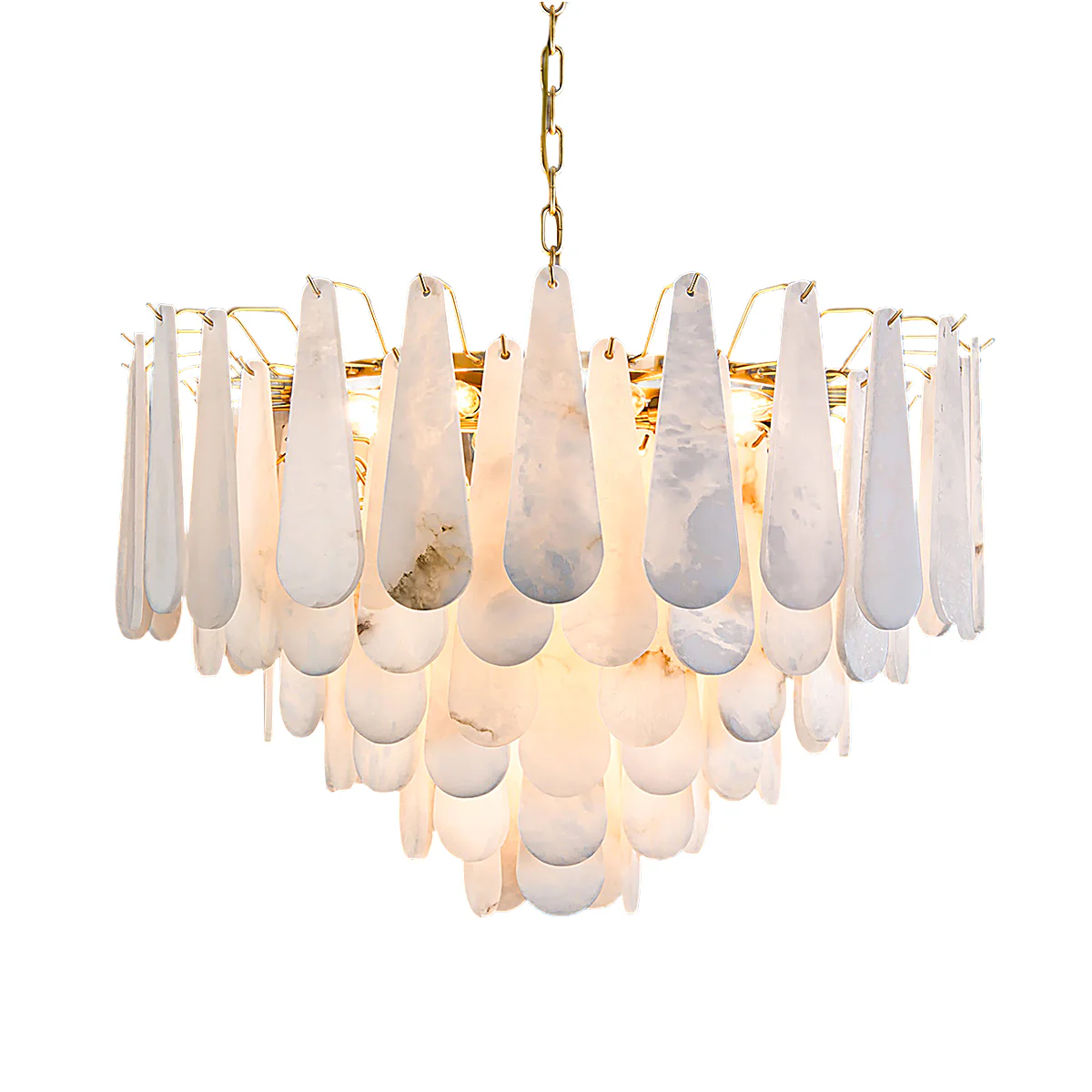 Alabaster Feathery Chandelier 21.7"D 31.5"D - Image 10
