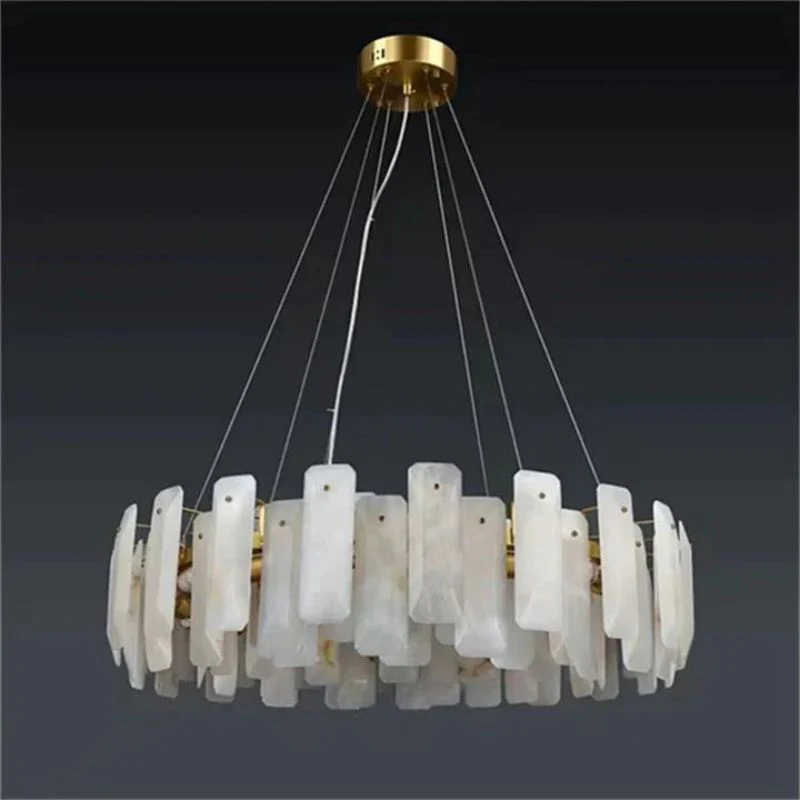 Alabaster Flakes Round Chandelier - Image 3