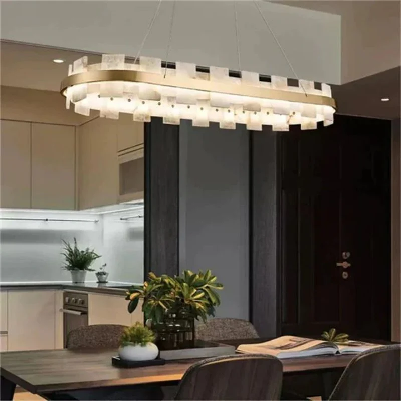 Alabaster Flakes Round/Oval Chandelier - Image 4