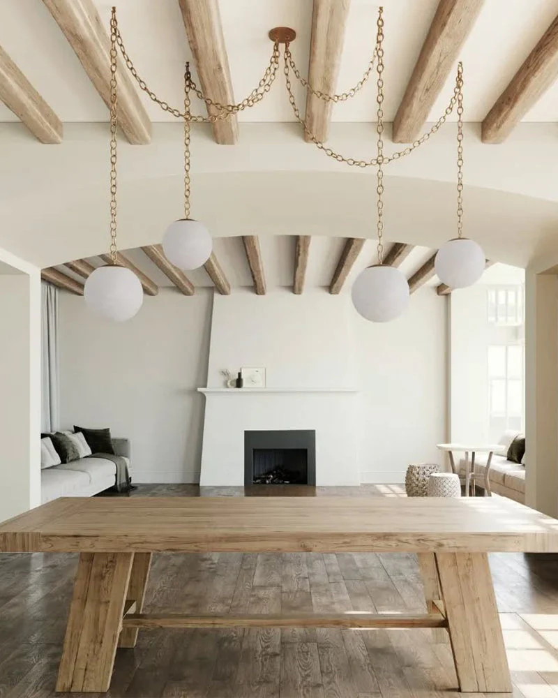 Alabaster Globe Swag Pendants Indoor Lighting with Brass/Black Chain in adjustable - Image 9