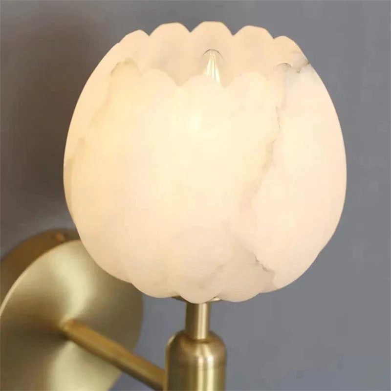 Alabaster Globe Wall Sconce For Bedroom - Image 3