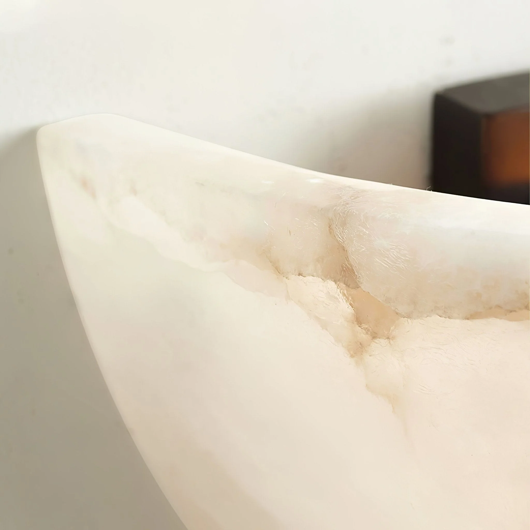 Alabaster Half-Moon Wall Sconce - Image 6