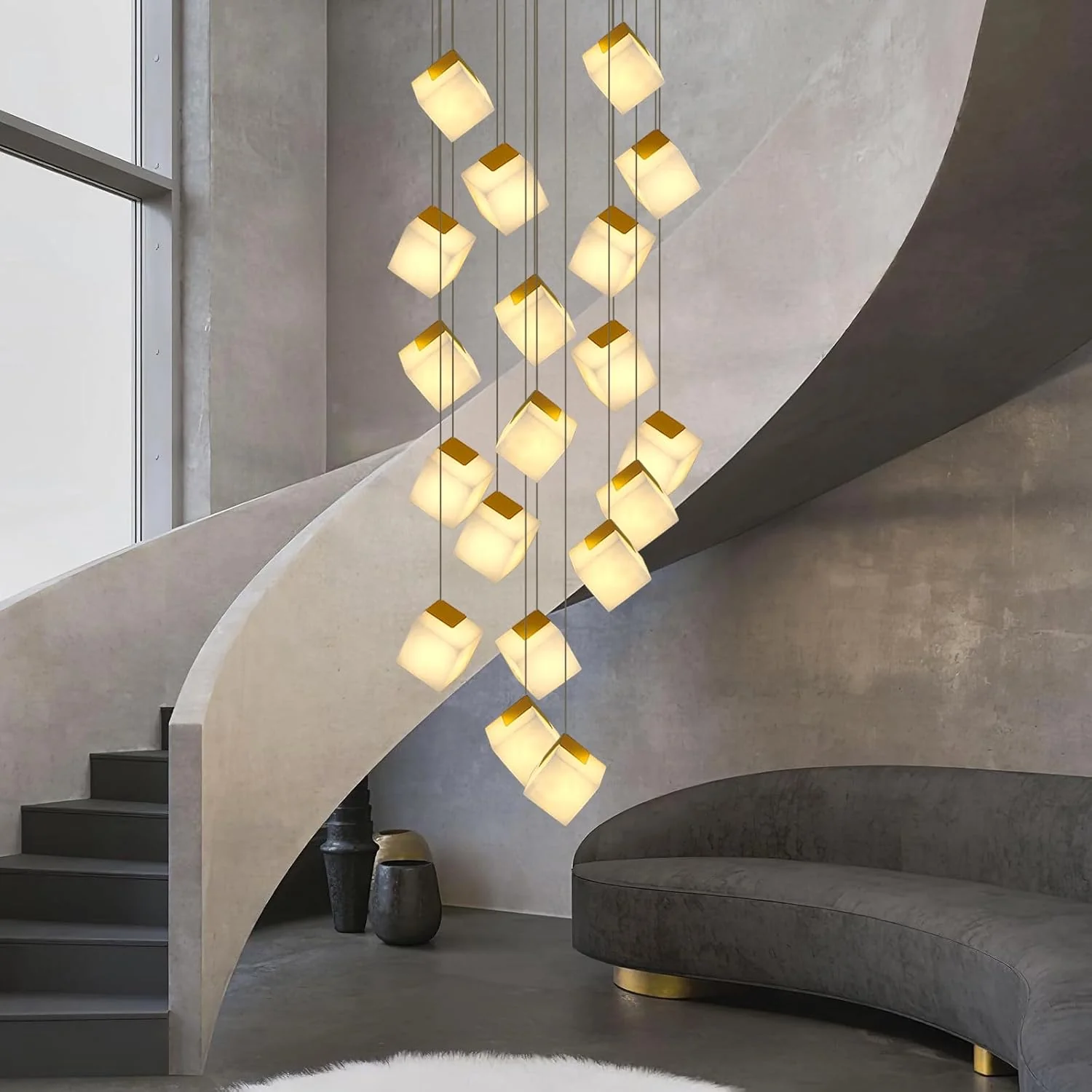 Emerson Alabaster-Box Round Chandelier 20" 24" - Image 10