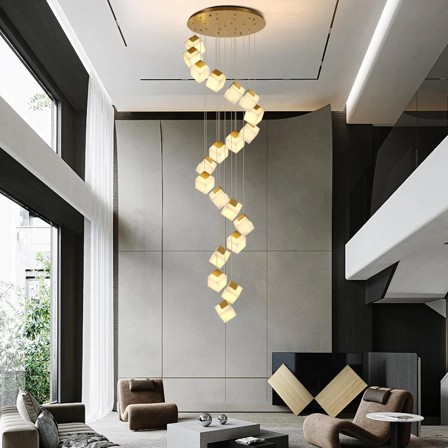 Emerson Alabaster-Box Round Chandelier 20" 24" - Image 5