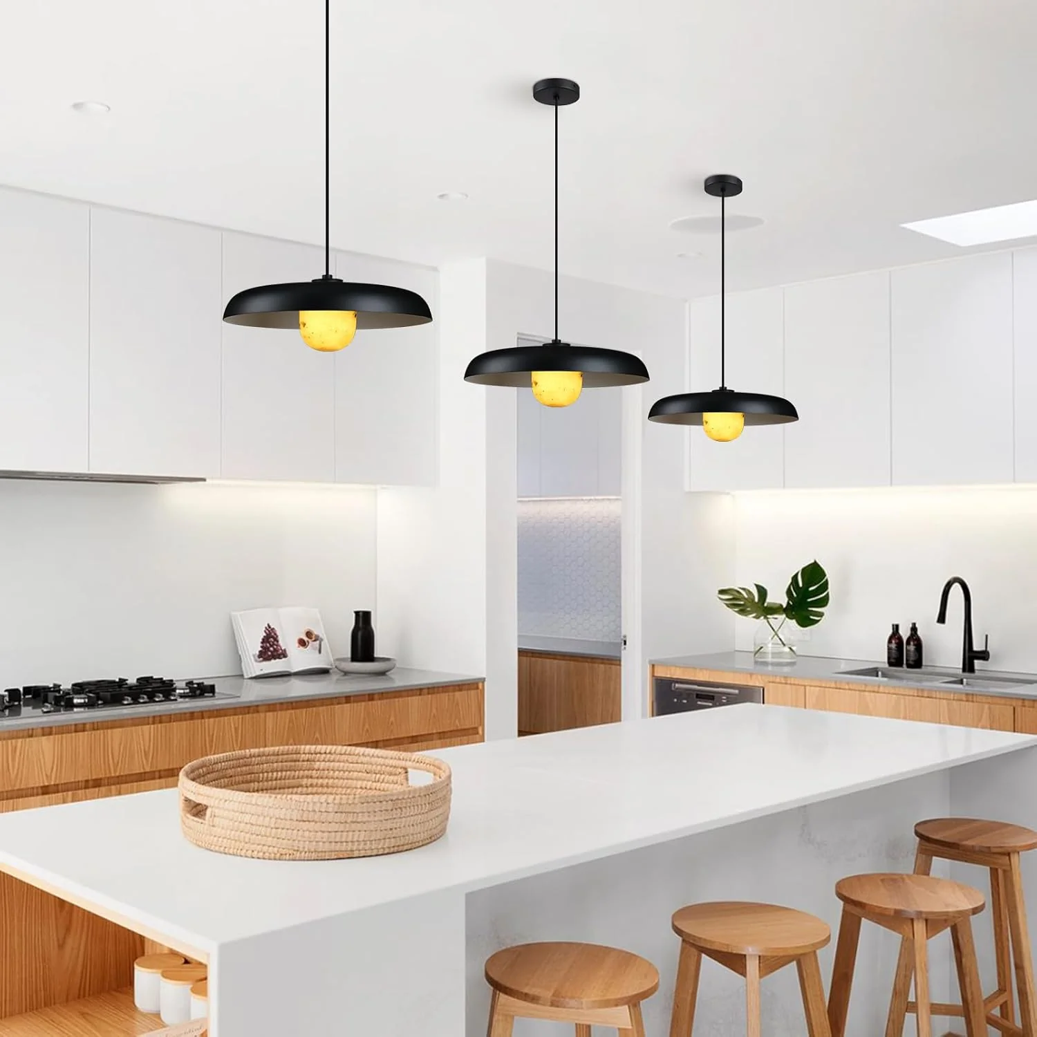 Alabaster Industrial Pendant Lights Kitchen Island - Image 2