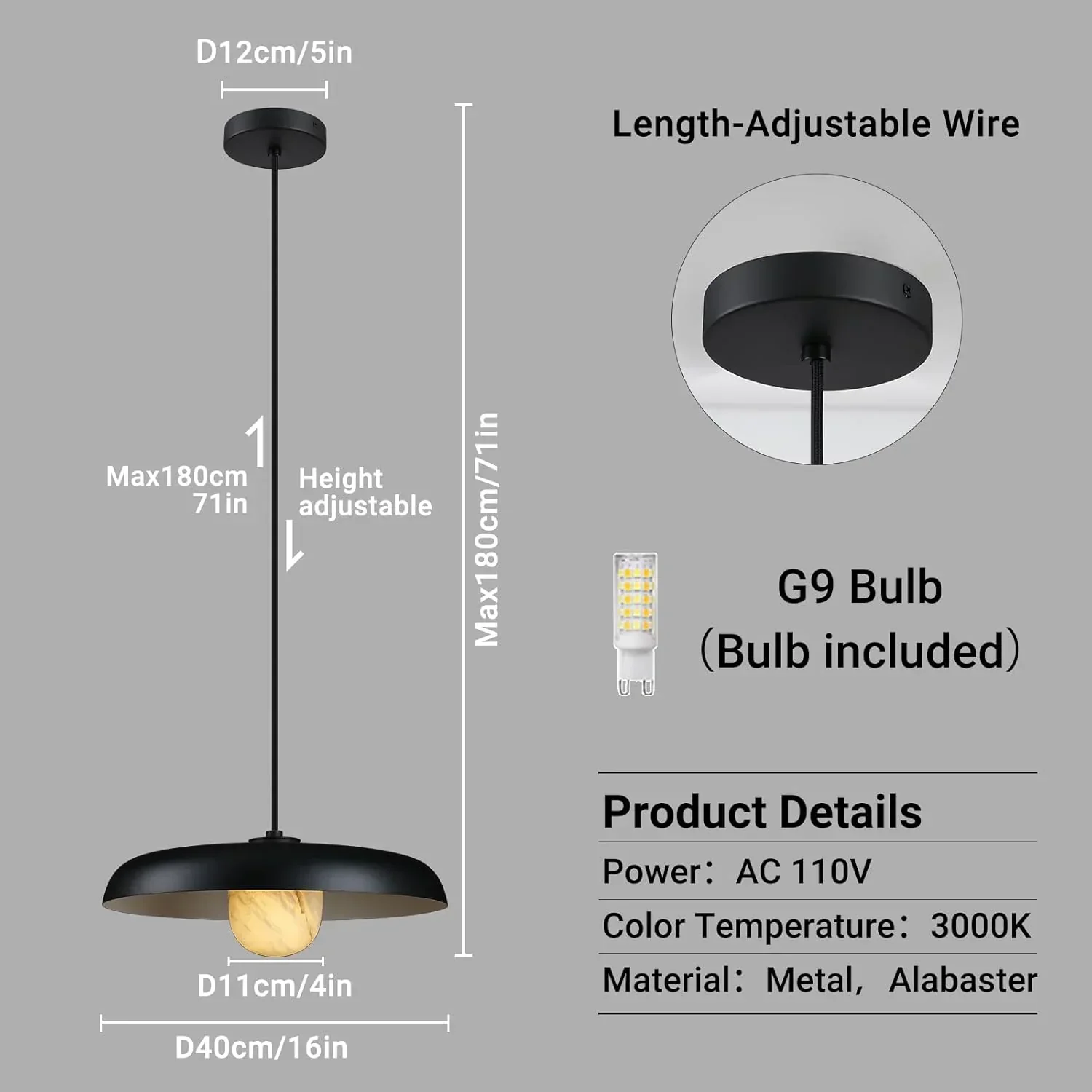Alabaster Industrial Pendant Lights Kitchen Island - Image 8