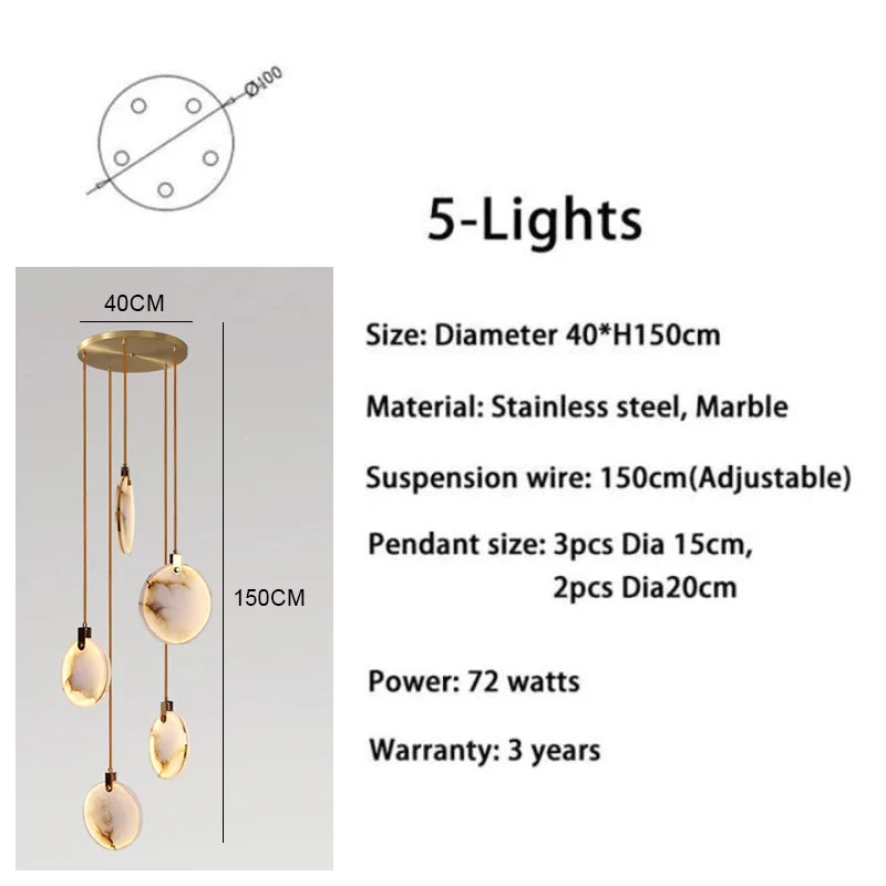 Alabaster Long Staircase Chandelier 5 styles - Image 12