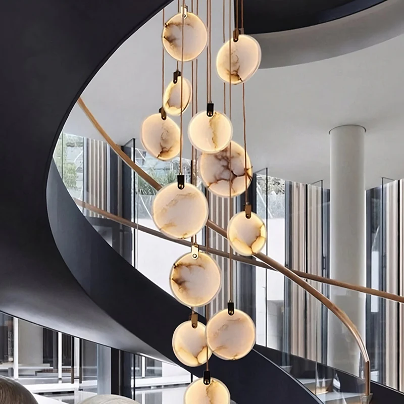 Alabaster Long Staircase Chandelier 5 styles - Image 2