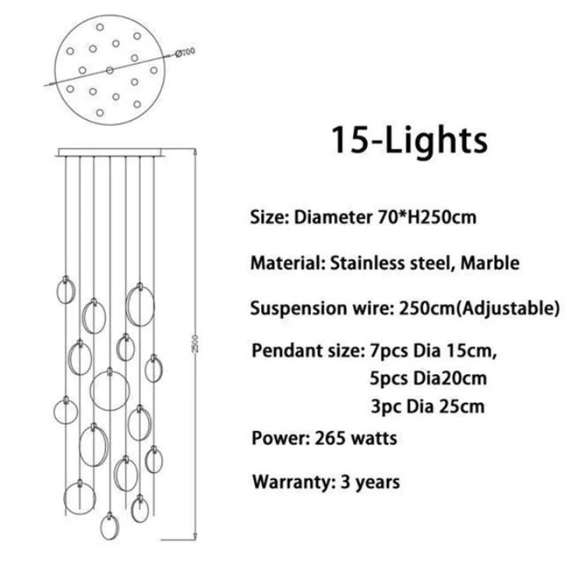 Alabaster Long Staircase Chandelier 5 styles - Image 25