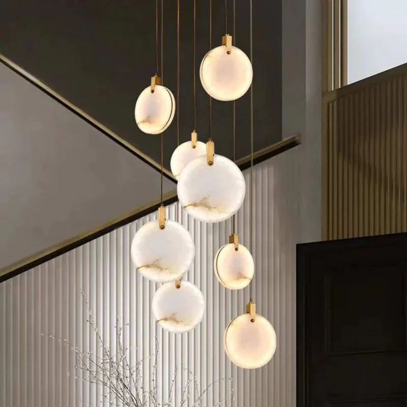 Alabaster Long Staircase Chandelier 5 styles - Image 5