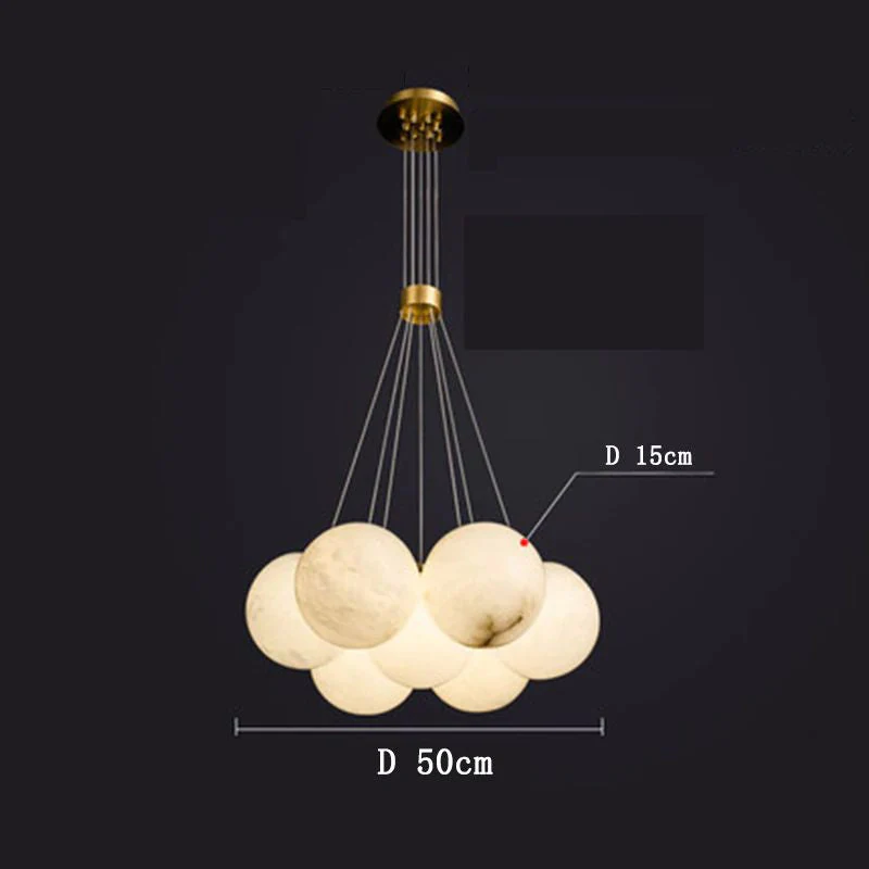 Alabaster Lunar Cluster Chandelier - Image 7
