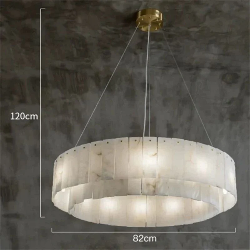 Alabaster Modern Round Chandelier 7 sizes - Image 7