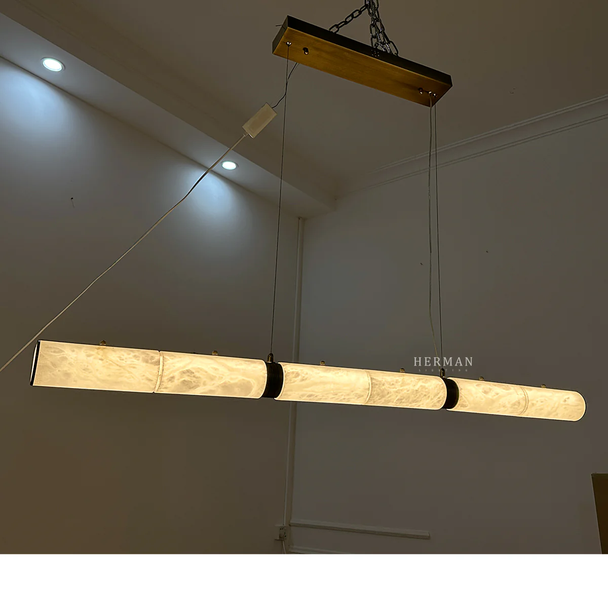 Alabaster Magnificence Art Linear Chandelier - Image 11