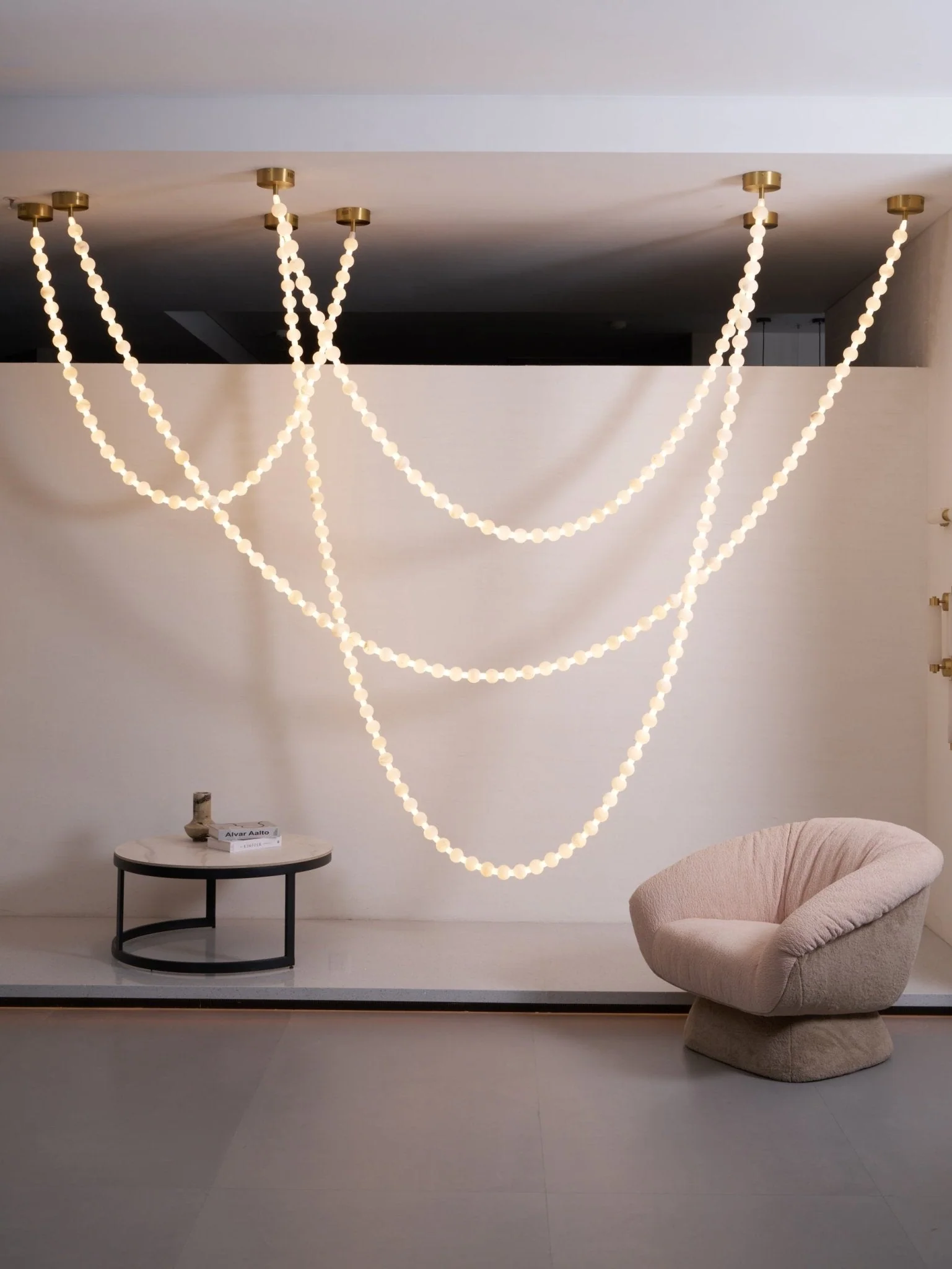 Alabaster Pearl Necklace Chandelier - Image 10