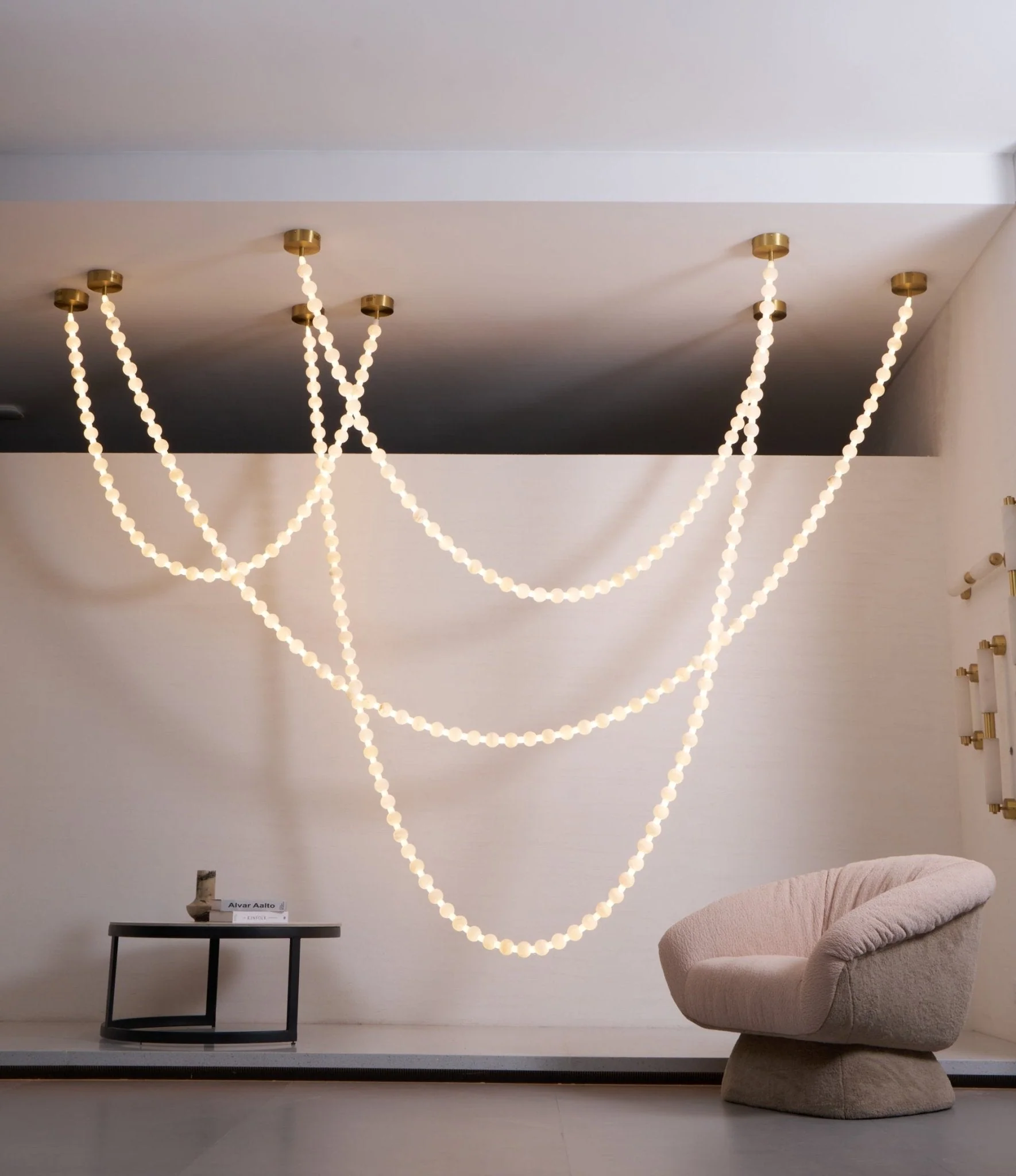 Alabaster Pearl Necklace Chandelier - Image 11