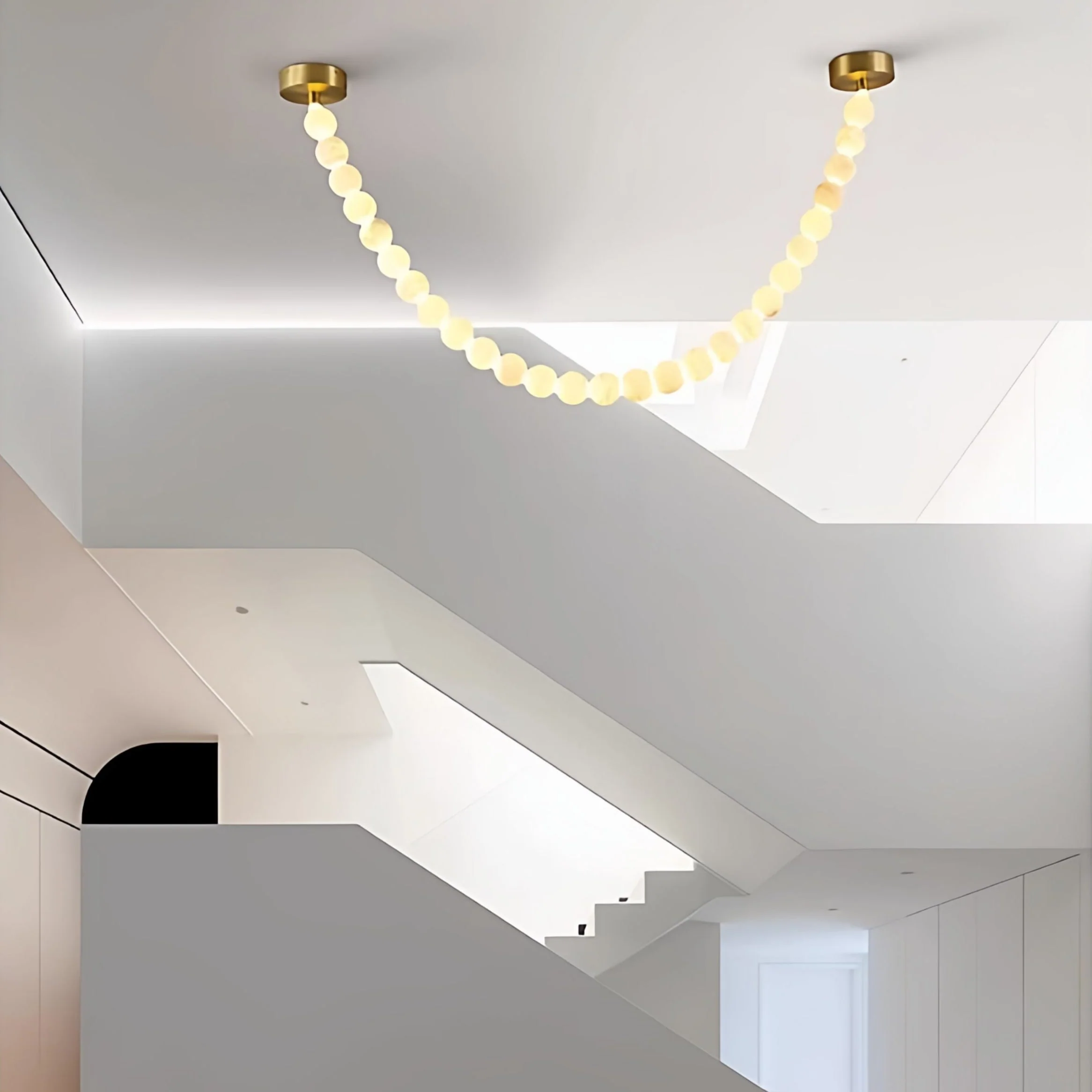 Alabaster Pearl Necklace Chandelier - Image 35