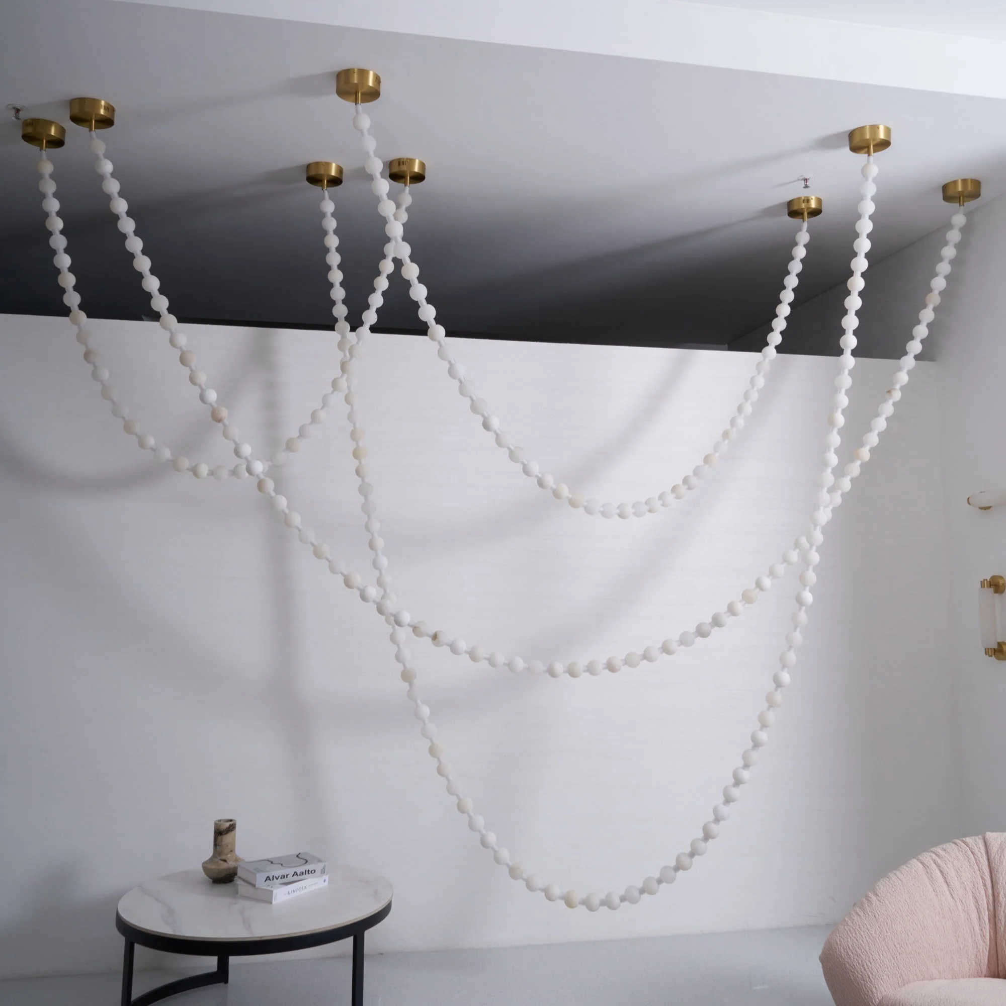 Alabaster Pearl Necklace Chandelier - Image 45