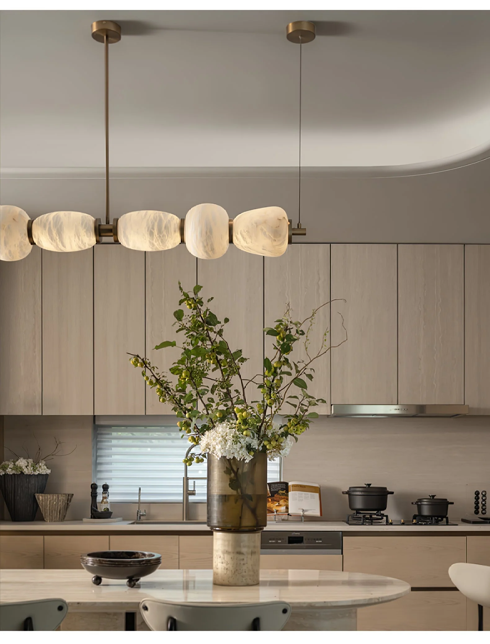 Alabaster Pebble Linear Chandelier - Image 2