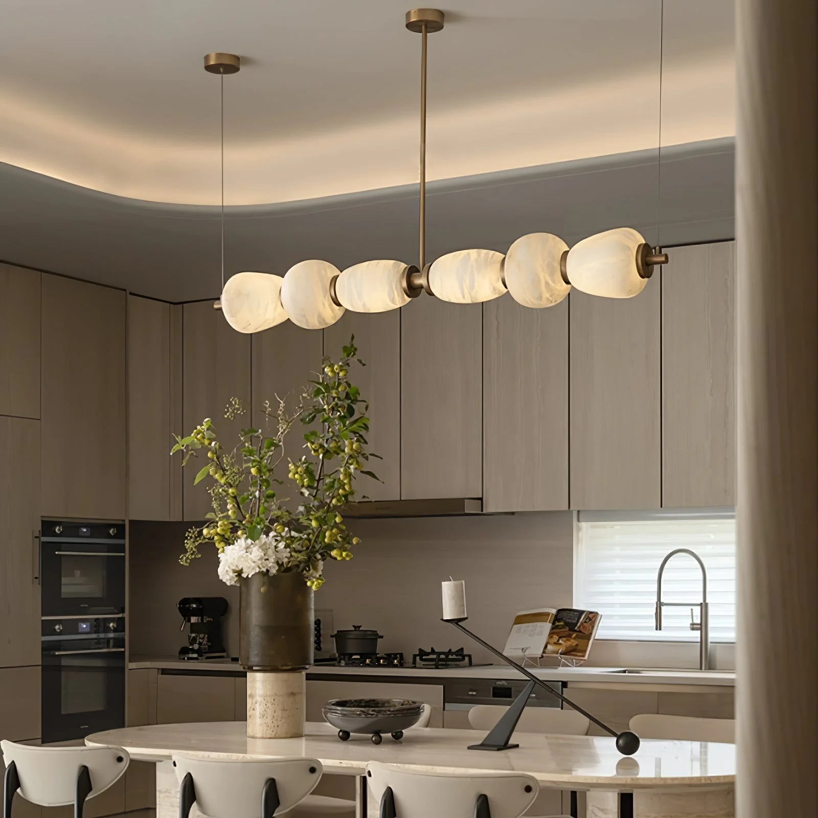 Alabaster Pebble Linear Chandelier - Image 3