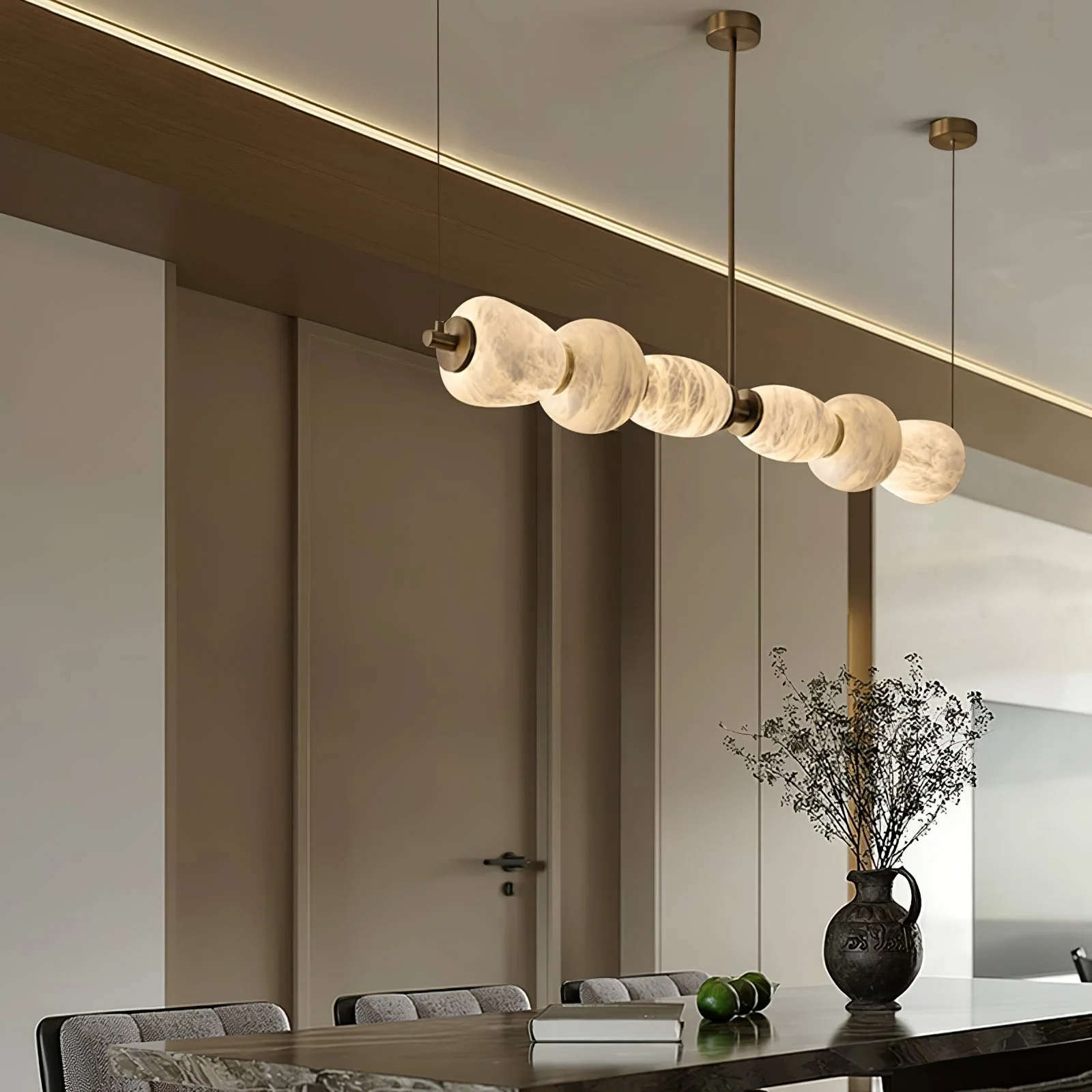 Alabaster Pebble Linear Chandelier - Image 4