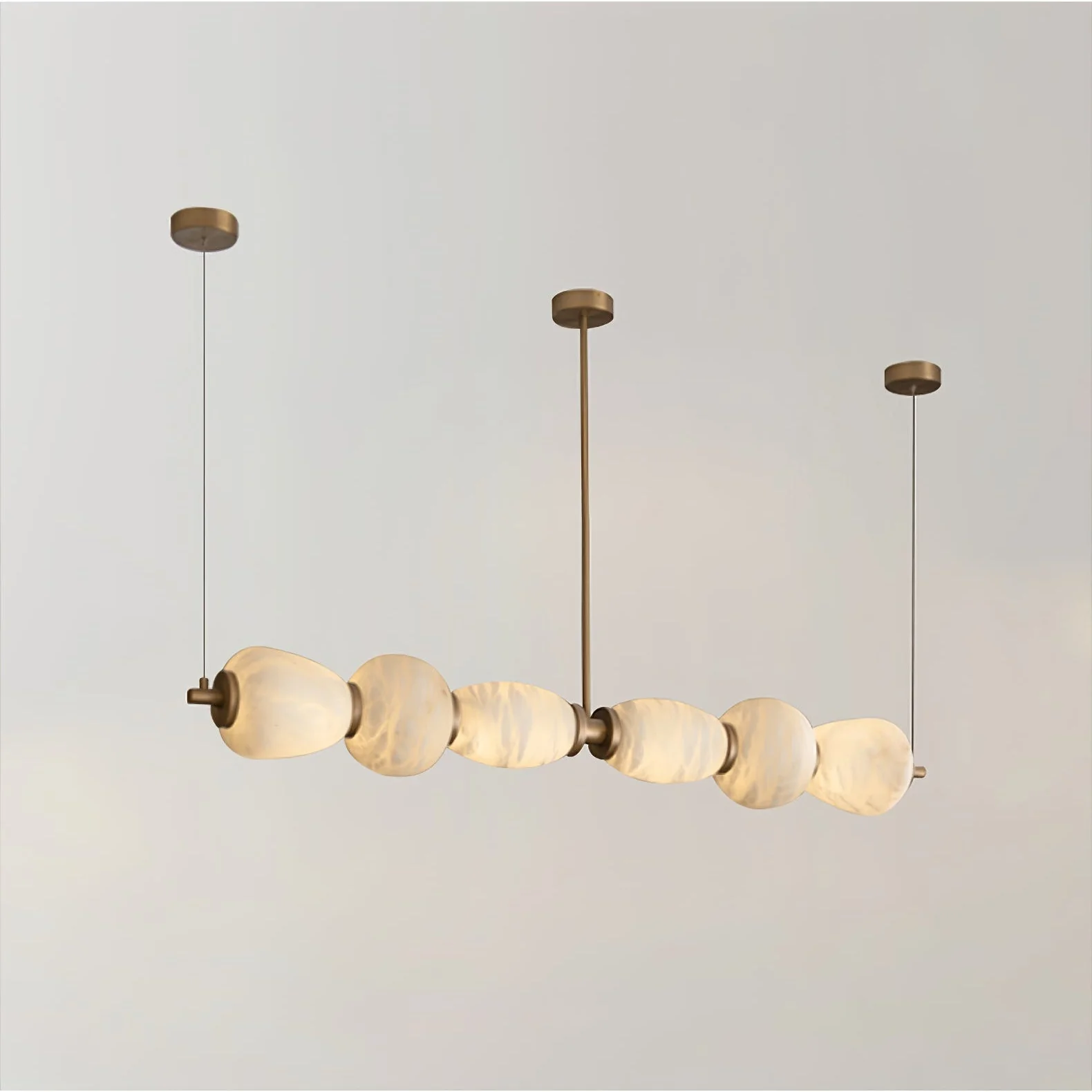 Alabaster Pebble Linear Chandelier - Image 5