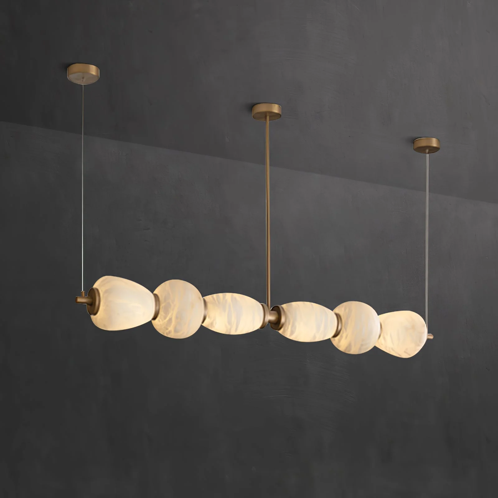 Alabaster Pebble Linear Chandelier - Image 6