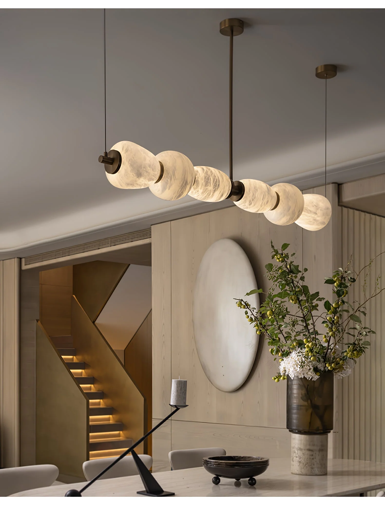 Alabaster Pebble Linear Chandelier - Image 7