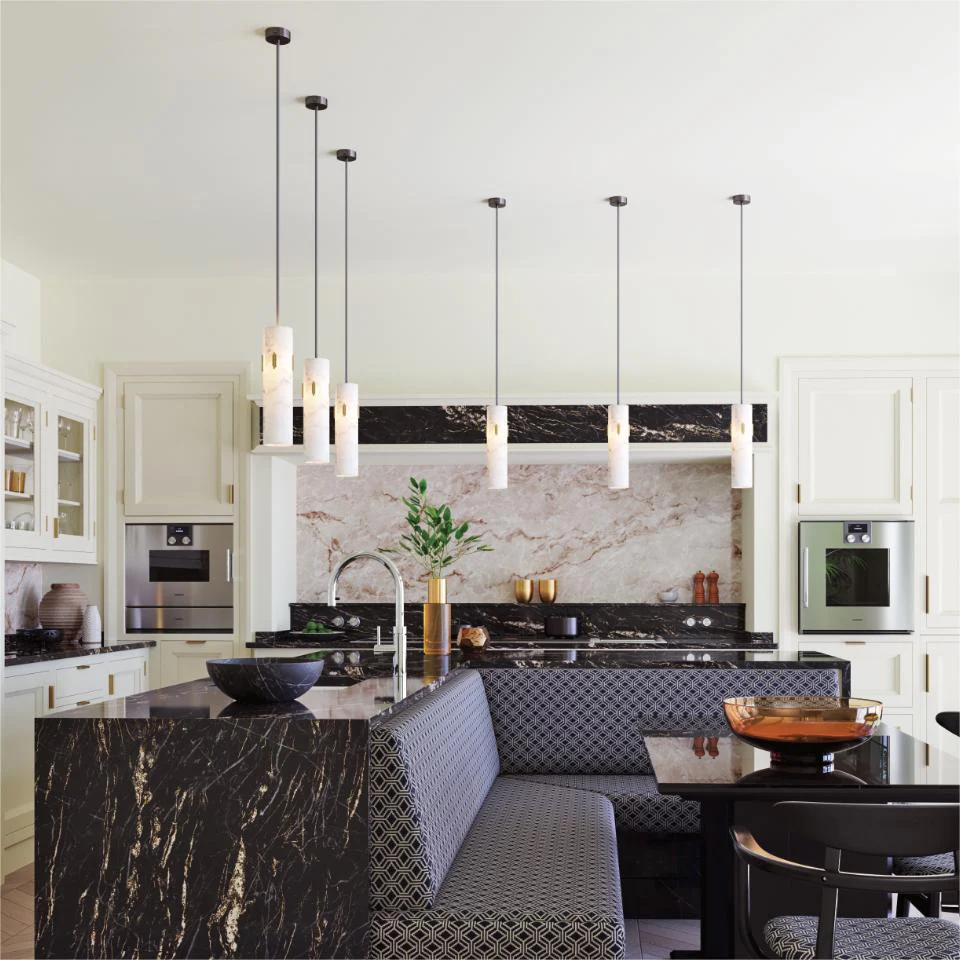 Alabaster Pendant Light with Deco