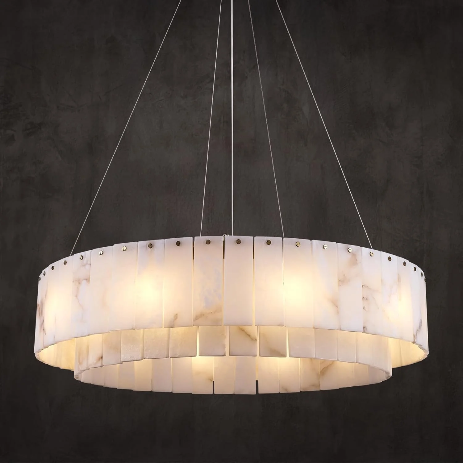 Celine Alabaster Round Chandelier 31" Fast Shipping - Image 3
