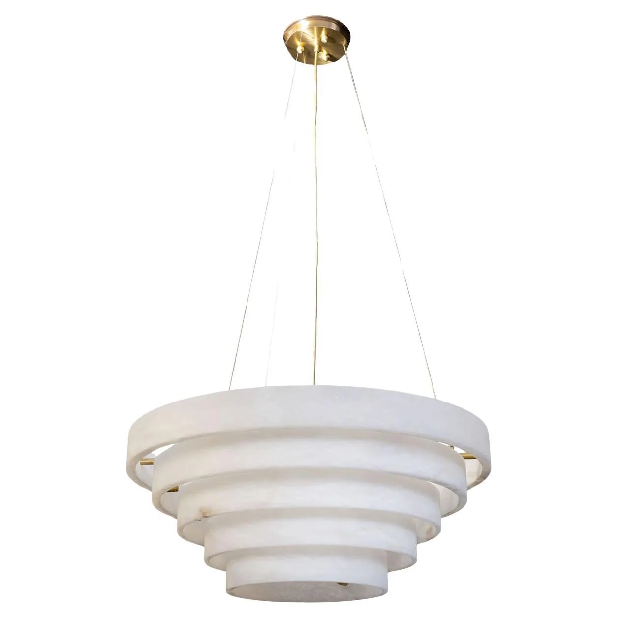 Alabaster Round Suspension Chandelier 52'' - Image 2