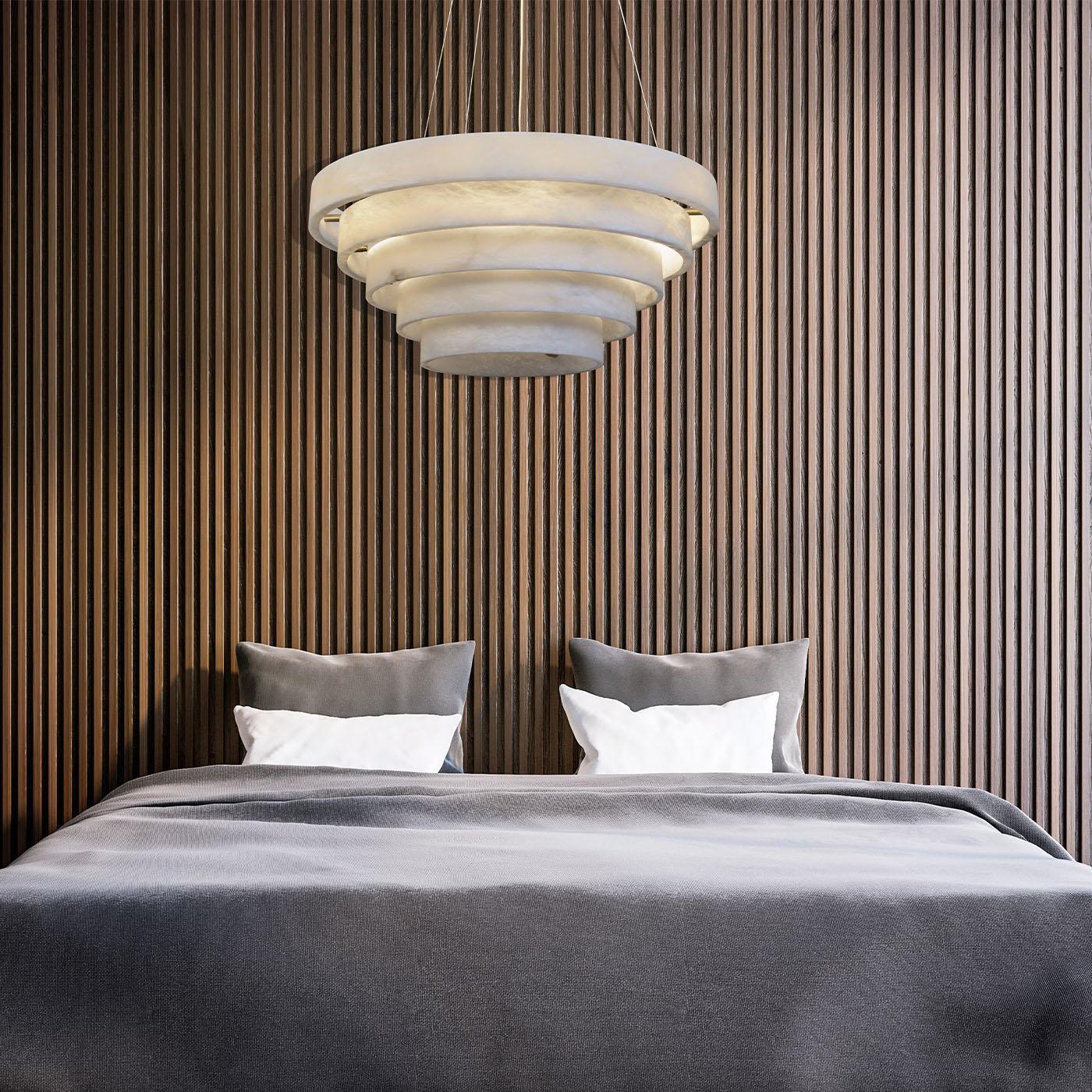Alabaster Round Suspension Chandelier 52'' - Image 3