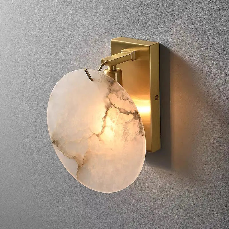 Alabaster Round Wall Sconce - Image 10