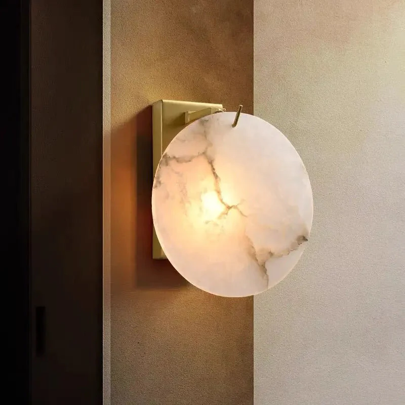 Alabaster Round Wall Sconce - Image 3
