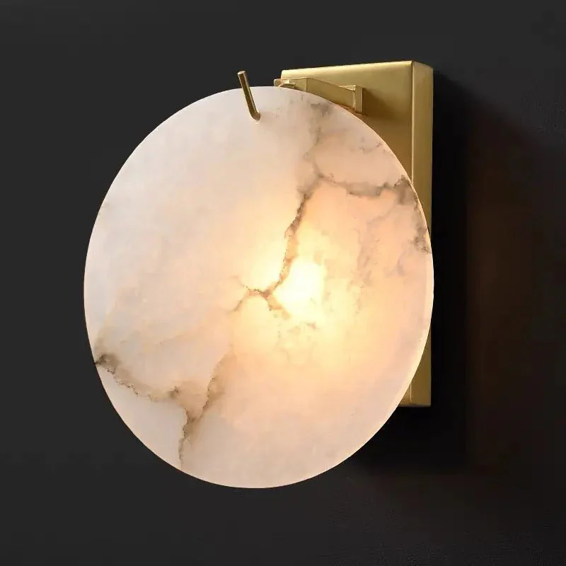 Alabaster Round Wall Sconce - Image 8