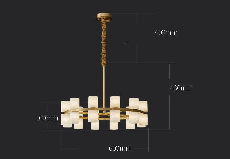 Alabaster Cylinder Chandelier - Image 10