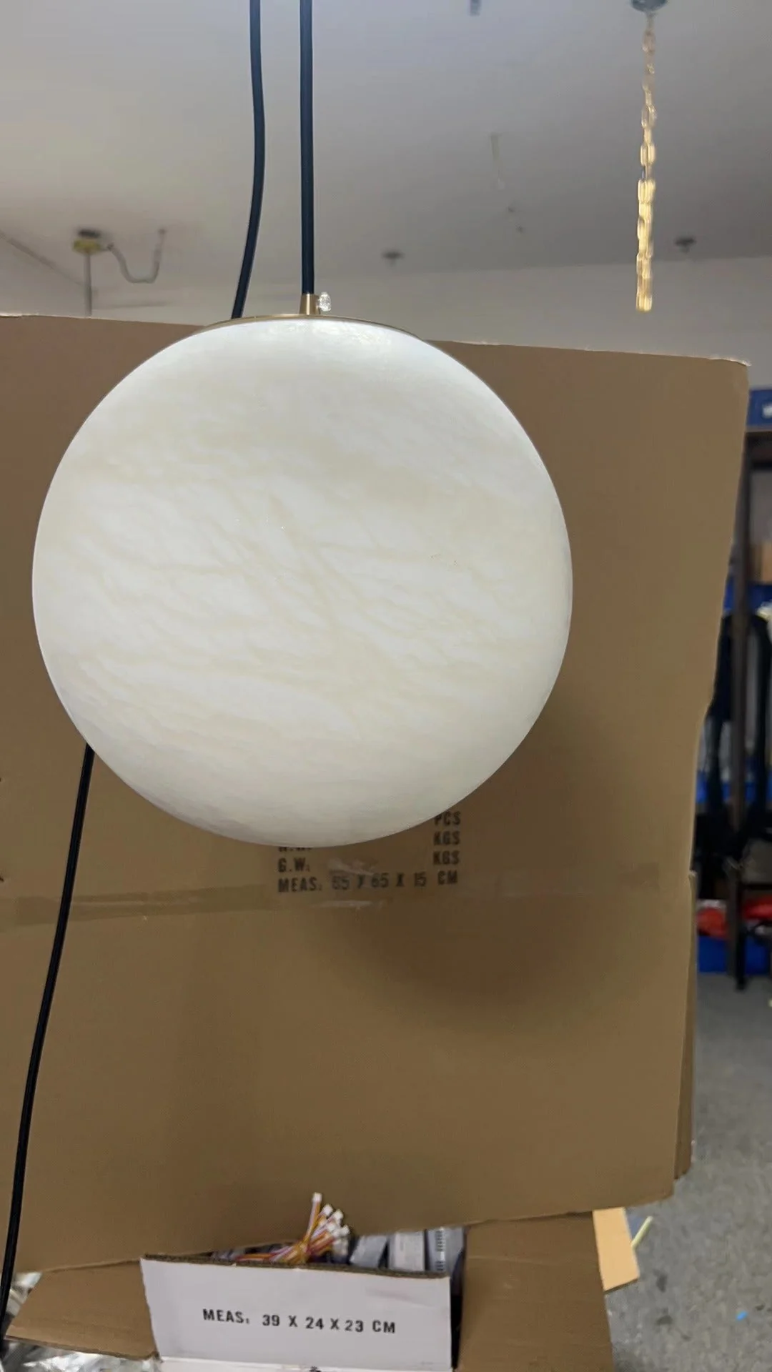 Alabaster Spherical Pendant Light - Image 4