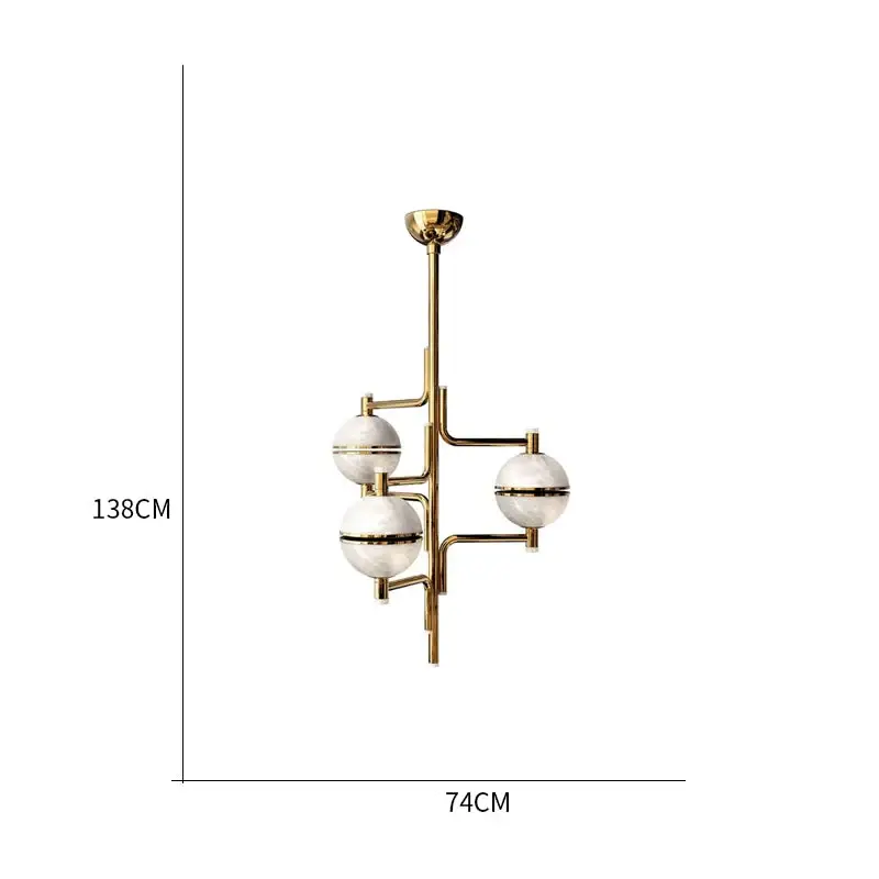 Alabaster Suspension Chandelier - Image 6