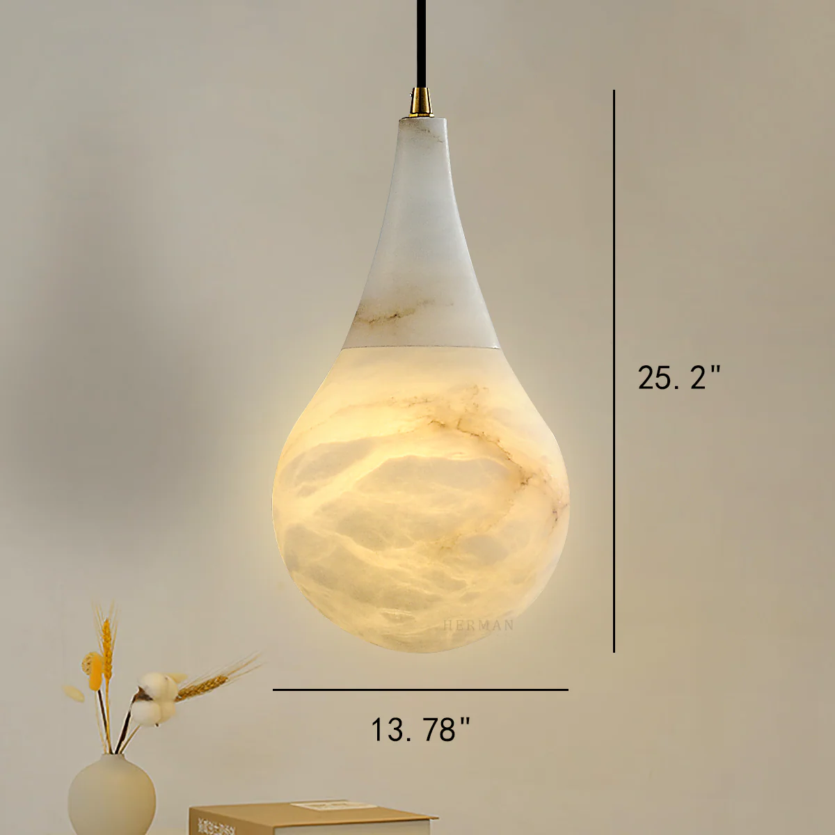 Alabaster Teardrop Single Pendant - Image 27