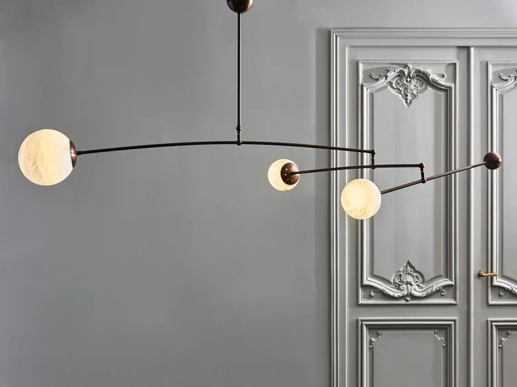 Alabaster Triple Mobile Chandelier - Image 2