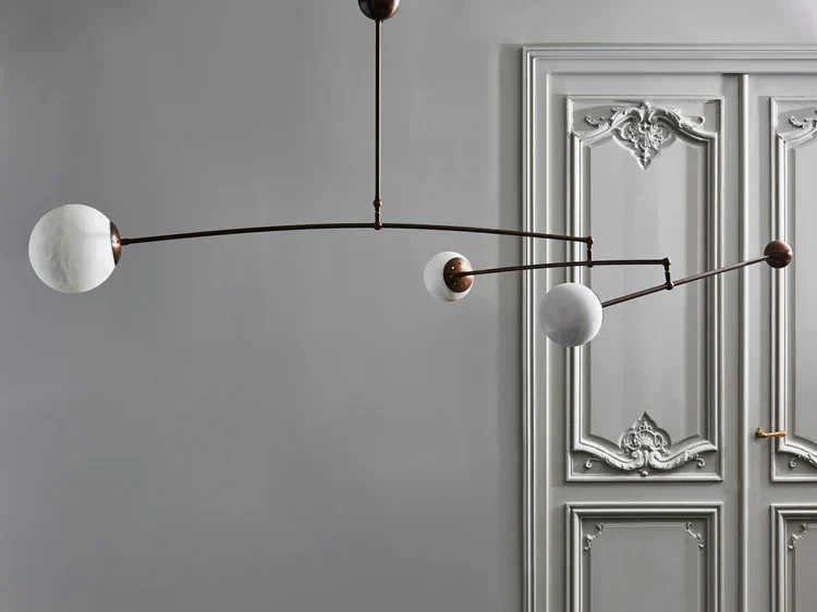 Alabaster Triple Mobile Chandelier - Image 3