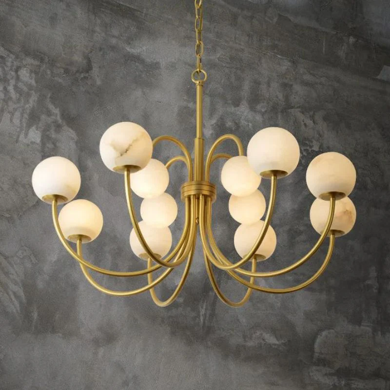 Alabaster Vintage Chandelier - Image 3