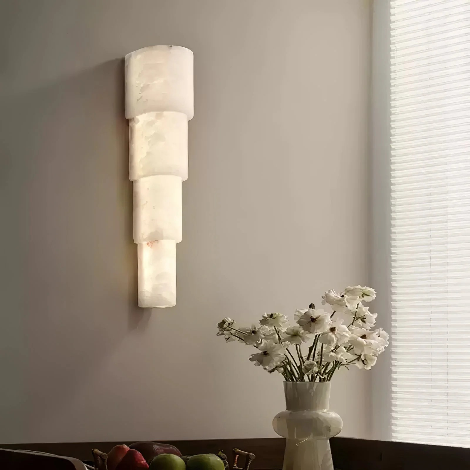 Alba Cascade Alabaster Wall Sconce - Image 4