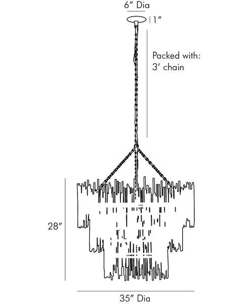 Althely 12 Lights  3- Tier Chandelier 35" W - Image 6