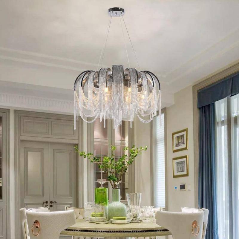 Cadena Aluminum Chain Tassel Chandelier - Image 4
