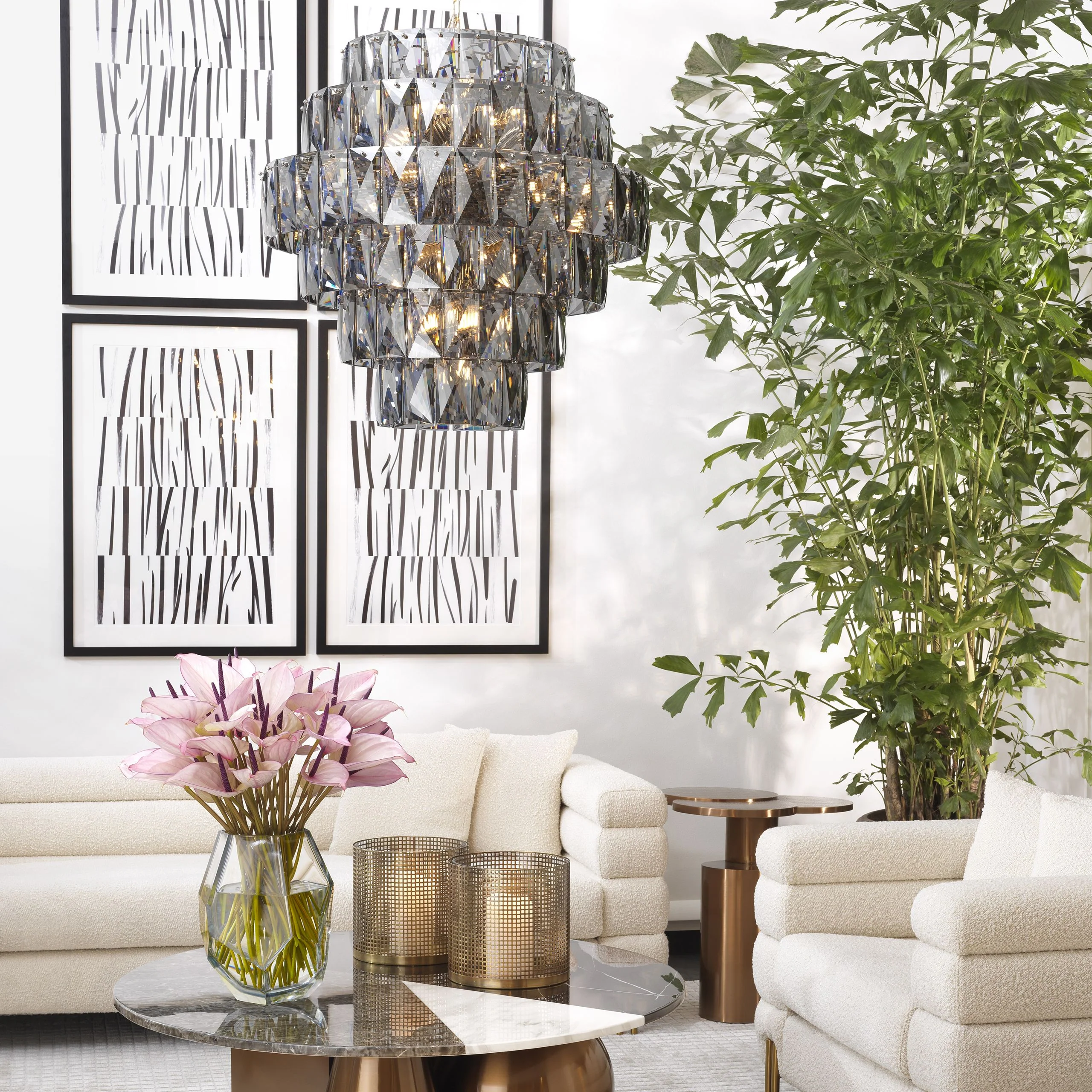 Amazone Modern Glass Chandelier [S/L] - [Clear/Smoke] - Image 8