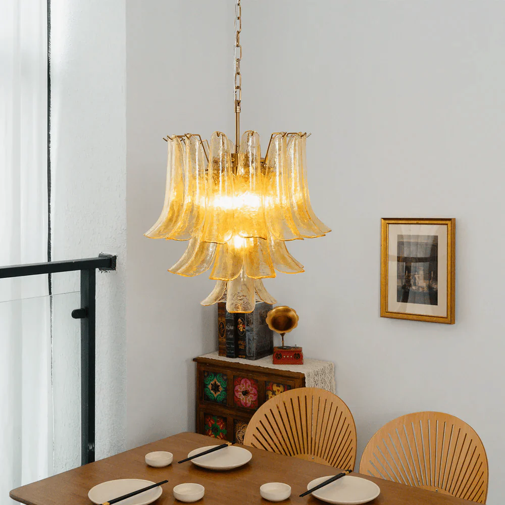 Amber Cascade Glass Chandelier - Image 10
