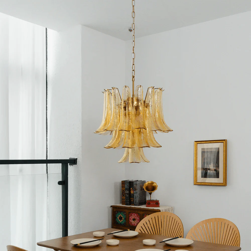 Amber Cascade Glass Chandelier - Image 13