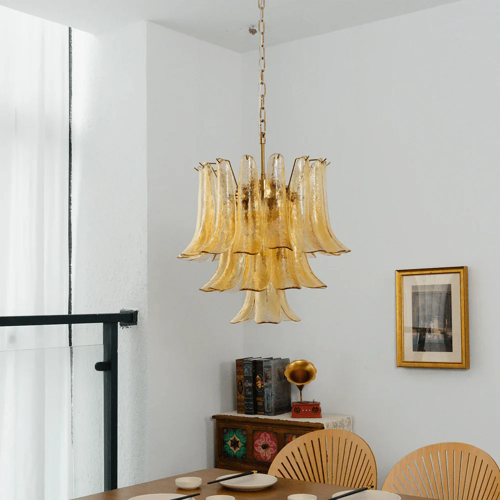 Amber Cascade Glass Chandelier - Image 14