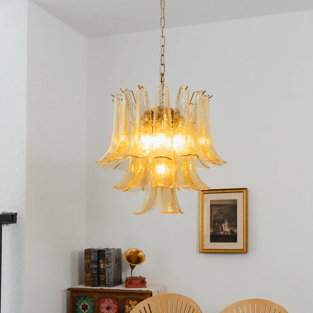 Amber Cascade Glass Chandelier - Image 15